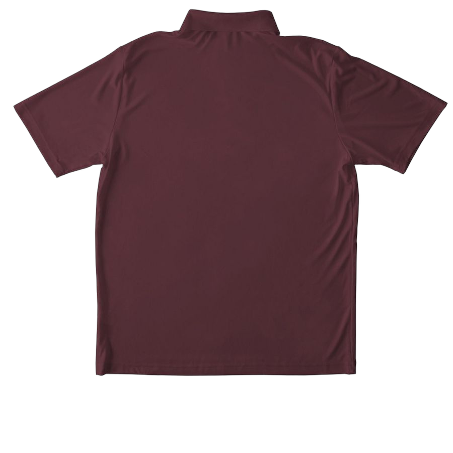 Maroon Unisex Performance Polo - Back